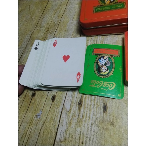 Vintage Coca-Cola Playing Cards 2 Decks Collectors Tin Hong Kong (lvb) - Picture 4 of 7